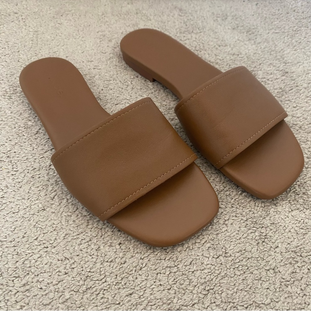 Vince Tan Slide Sandals